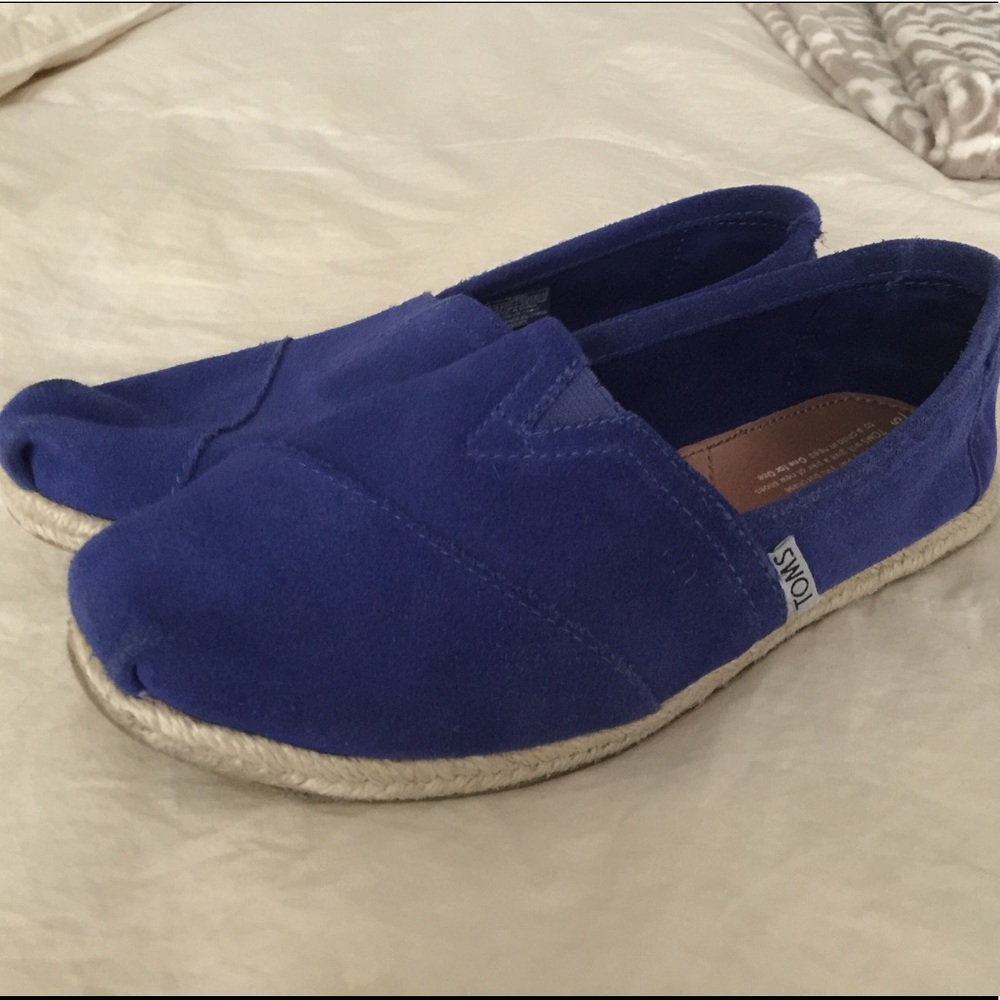 TOMS Blue Suede Espadrilles